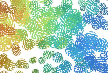 Açık mavi, kaotik şekilli sarı vektör şablonu. Soyut tarzda rengarenk gradyan şekilleri olan bir resim. Web siteniz için basit tasarım.