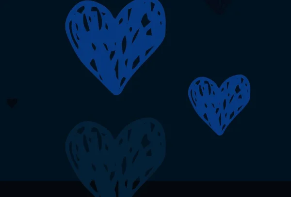 Lichtroze Blauwe Vector Sjabloon Met Doodle Hartjes Slimme Illustratie Met — Stockvector