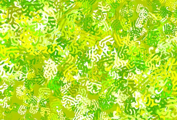 Verde Claro Textura Vetorial Amarela Com Formas Abstratas Design Decorativo — Vetor de Stock