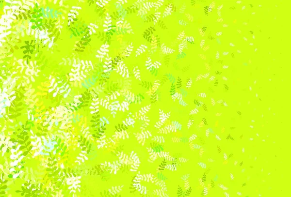 Verde Claro Amarillo Vector Elegante Fondo Pantalla Con Hojas Hojas — Archivo Imágenes Vectoriales