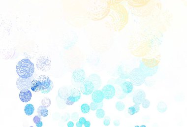 Açık mavi, soyut şekilli sarı vektör arkaplan. Modern tarzda değişen renkli kaotik formlar. Web siteniz için basit tasarım.