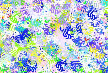 Memphis şekilli Light Multicolor vektör arkaplanı. Renkli rastgele şekillerle modern soyut illüstrasyon. Bir cep telefonu için arka plan.