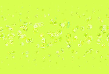 Açık yeşil, daireli sarı vektör şablonu. Parlak renkli soyut çemberlerin olduğu bir resim. Poster ve web siteleri için tasarım.