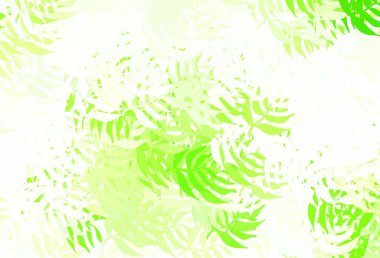 Açık yeşil vektör, yapraklı zarif duvar kağıdı. Origami tarzındaki yaprakların gradyanlı karalama çizimi. Marka kitabınız için yeni şablon.