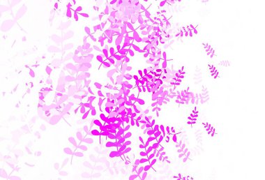 Açık Mor, Pembe vektör, yapraklı zarif duvar kağıdı. Yapraklı modern geometrik soyut çizim. Duvar kağıtları, boyama kitapları için desen.