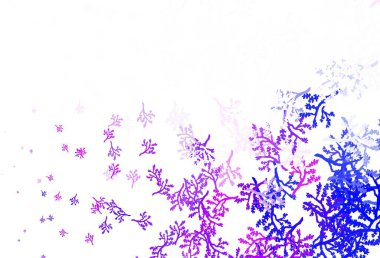 Açık mavi, dallı kırmızı vektör karalama deseni. Yaprakları ve dalları olan modern soyut illüstrasyon. Web ve broşürler için elle boyanmış tasarım.