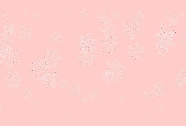 Açık kırmızı vektör arkaplanı çiçeklerle karalıyor. Karalama tarzında çiçekli soyut illüstrasyon. Web siteniz için Doodle tasarımı.