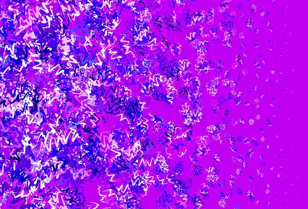 Açık Mor, eğri çizgili pembe vektör arkaplanı. Değişken çizgileri olan renkli geometrik örnek. İşiniz için en renkli tasarım..