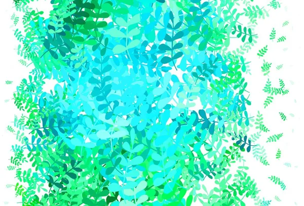 Light Green Vector Doodle Background Leaves Leaves Blurred Abstract Background — Stock Vector