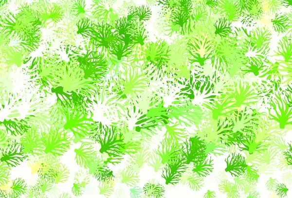 Hellgrüner Vektor Abstrakter Hintergrund Mit Blättern Bunte Abstrakte Illustration Mit — Stockvektor