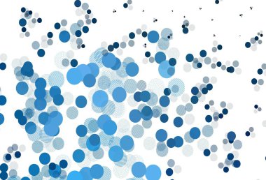 Disklerle hafif BLUE vektör dokusu. Bulanık yağmur damlaları olan soyut bir çizim. Fütürist reklamlar ve kitapçıklar için şablon.