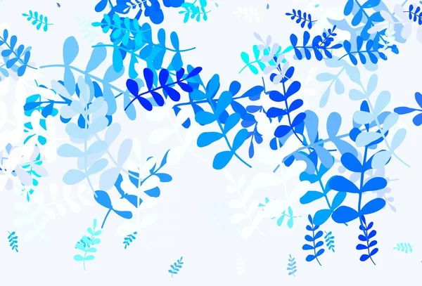 Светло Синий Вектор Обратного Хода Листьями Блестящие Абстрактные Иллюстрации Каракулями — стоковый вектор