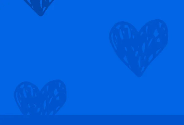 파란색 그라운드에 마음을 있습니다 발렌타인 스타일의 마음을 발렌타인데이 엽서를 — 스톡 벡터