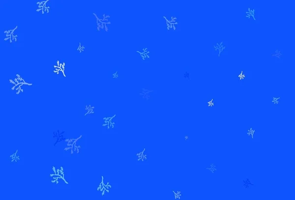 Luz Azul Vector Doodle Fondo Con Ramas Garabatos Incompletos Sobre — Archivo Imágenes Vectoriales