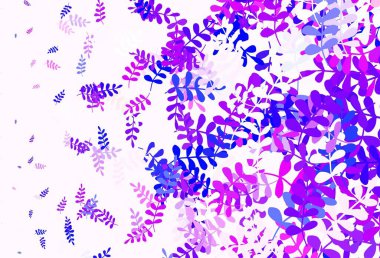 Açık mavi, yapraklı kırmızı vektör. Karalama tarzında yaprakları olan belirsiz bir çizim. İşiniz için yeni tasarım.