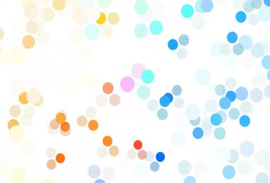 Açık mavi, benekli sarı vektör arka plan. Bulanık dekoratif tasarım baloncuklu soyut tarzda. Marka kitabınız için yeni şablon.