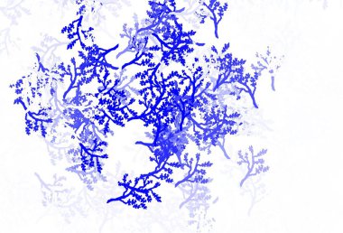 Açık mavi, sarı vektör karalama şablonu dallarla. Yaprakları karalama tarzında renkli ve soyut çizimler. Cep telefonlarının geçmişleri için şablon.