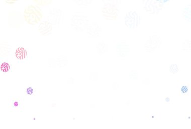 Açık mavi, daireli sarı vektör şablonu. Doğa tarzında renkli baloncuklu soyut illüstrasyon. Duvar kağıtlarının dokusu için desen.