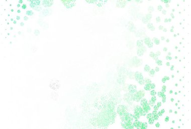 Açık yeşil vektör yapraklı soyut desen. Zarif doğal desenli ve eğimli yapraklar. Web siteniz için Doodle tasarımı.