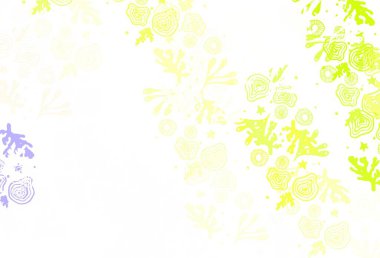 Açık yeşil, Memphis şekilli kırmızı vektör arkaplan. Renkli rastgele şekillerle modern soyut illüstrasyon. Duvar kağıtları için zarif tasarım.