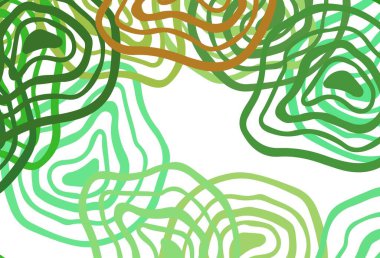 Açık yeşil, kıvrımlı çizgileri olan sarı vektör düzeni. Basit bir şekilde yepyeni renkli bir tasvir. Reklamınız, broşürleriniz, broşürleriniz için yeni bir doku..