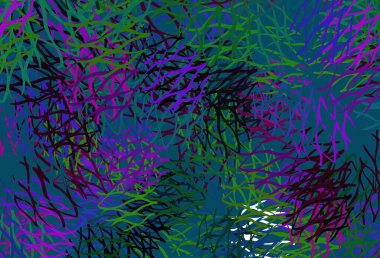 Bükülmüş çizgileri olan ışık çok renkli vektör arkaplanı. Soyut ve gradyan renkte renkli çizimler. İşiniz için en renkli tasarım..