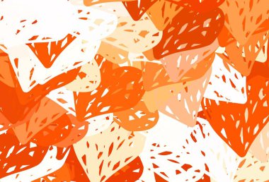 Karalama kalpli hafif turuncu vektör şablonu. Bulanık arkaplanda gradyan kalp şekilleri olan bir resim. Sevgililer Günü kartpostalları için şablon.