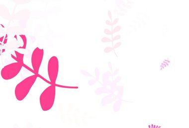 Açık pembe vektör doğal arka plan yapraklı. Yapraklı karalama tarzında yeni renkli çizimler. Tasarımınız için yeni şablon.