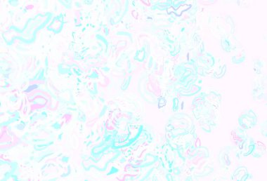 Açık pembe, Memphis şekilli mavi vektör arkaplan. Soyut tarzda rengarenk gradyan şekilleri olan bir resim. İşiniz için en iyi akıllı tasarım.