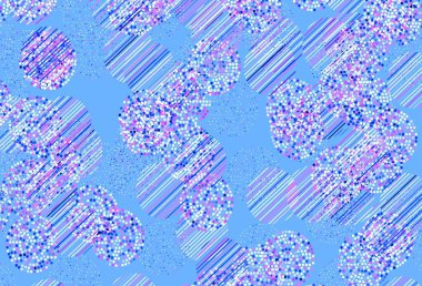 Disklerle açık mor vektör dokusu. Soyut arka planda bulanık kabarcıklar ve renkli gradyan. Duvar kağıtlarının dokusu için desen.