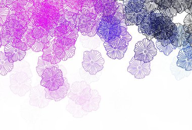 Koyu mor vektör, yapraklı doğal sanat eseri. Çiçeklerle süslenmiş soyut çizimler. Web sitesi yöneticileri ve tasarımları için desen.