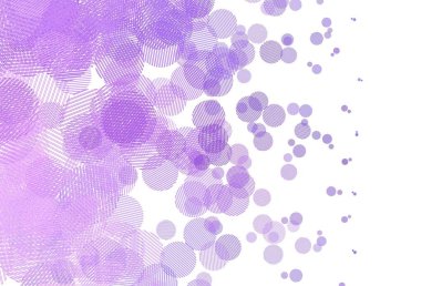 Çember şekilli açık mor vektör düzeni. Parlak renkli soyut çemberlerin olduğu bir resim. Güzel web siteleri için desen.