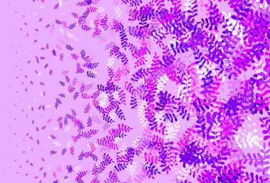 Açık Mor, yapraklı pembe vektör zarif arkaplan. Yaprakları karalama tarzında renkli ve soyut çizimler. Web siteniz için Doodle tasarımı.