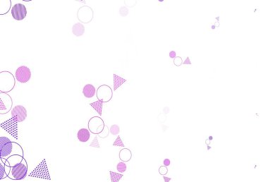 Açık Mor, pembe vektör arkaplan çizgileri, daireler. Renkli noktalı modern soyut çizimler. Poster ve afiş için en iyi tasarım.