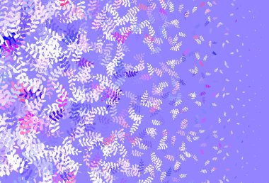 Açık Mor, yapraklı pembe vektör karalama arkaplanı. Karalama tarzında yaprakları olan belirsiz bir çizim. Tasarımınız için yeni şablon.