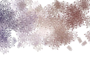 Açık Mor, Pembe vektör arkaplan ve yapay zeka verileri. Yapay zekanın bağlantı ve noktalarıyla soyut illüstrasyon. Zeka ve yenilik reklamları için şablon.