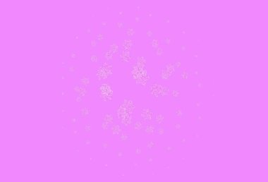 Açık Mor, çiçekli pembe vektör deseni. Parlak renkli resimli çiçekler. İşiniz için yeni tasarım.