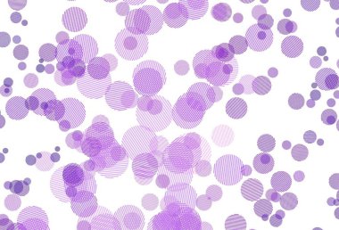 Açık Mor, daire şekilli pembe vektör düzeni. Renkli su damlaları olan modern soyut çizimler. Fütürist reklamlar ve kitapçıklar için şablon.