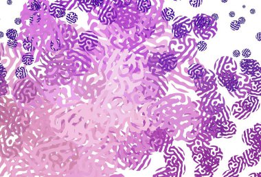 Açık Mor, kaotik şekilli pembe vektör şablonu. Rastgele şekillerle soyut tarzda dekoratif tasarım. Bir cep telefonu için arka plan.