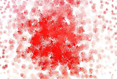 Açık kırmızı vektör yapraklı soyut arkaplan. Beyaz arka planda Hint tarzı dekoratif tasarım. Tasarımınız için yeni şablon.