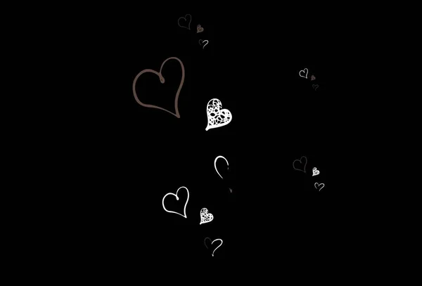 Світловий Вектор Браун Сяючими Серцями Прекрасне Свято Серця Абстрактній Ілюстрації — стоковий вектор