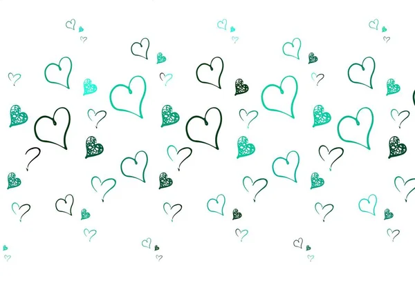 Ανοιχτό Πράσινο Διάνυσμα Μοτίβο Πολύχρωμες Καρδιές Έξυπνη Απεικόνιση Βαθμονομημένες Καρδιές — Διανυσματικό Αρχείο
