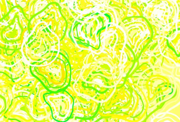 Verde Claro Fondo Vector Amarillo Con Formas Abstractas Ilustración Abstracta — Archivo Imágenes Vectoriales