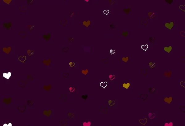 Light Multicolor Vector Texture Lovely Hearts Decorative Shining Illustration Hearts — Stock Vector
