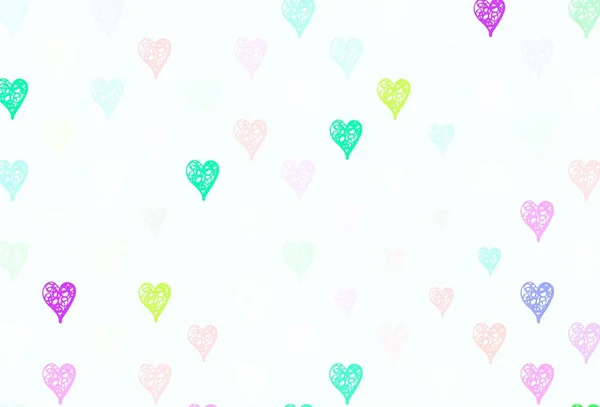 Свет Многоцветный Векторный Узор Цветными Сердцами Умная Иллюстрация Градиентными Сердцами — стоковый вектор