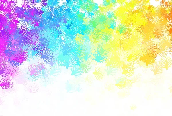 Vecteur Multicolore Clair Motif Naturel Avec Des Branches Croquant Gribouillis — Image vectorielle