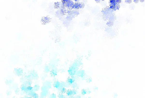 Modèle Gribouillis Vectoriel Rose Clair Bleu Avec Branches Doodle Illustration — Image vectorielle