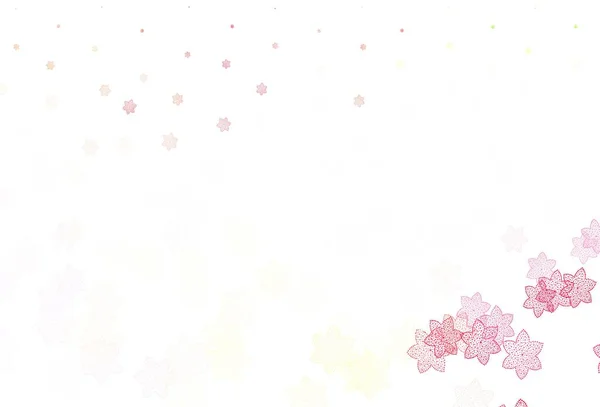 Светло Розовый Желтый Векторный Фон Цветами Декоративный Дизайн Цветов Белом — стоковый вектор