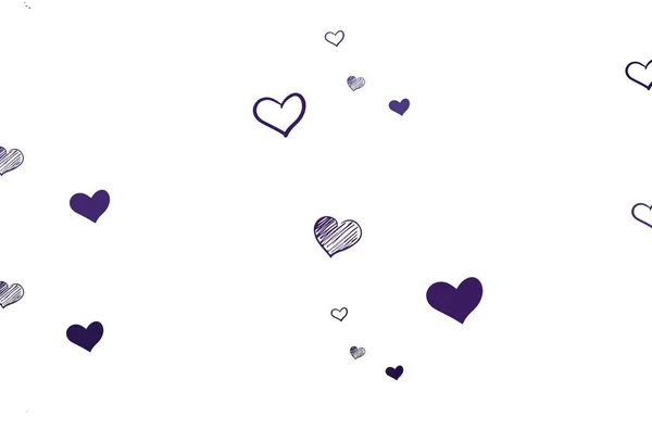 Luz Fondo Vectorial Púrpura Con Corazones Diseño Decorativo Con Corazones — Archivo Imágenes Vectoriales