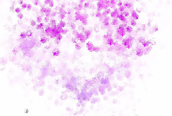 淡紫色 粉红矢量 叶色典雅模板 色彩斑斓的图画 带有叶子 枝条的涂鸦风格 您的业务最好的设计 — 图库矢量图片